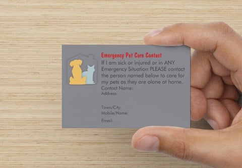 Pet Emergency Cards -Free with every purchase