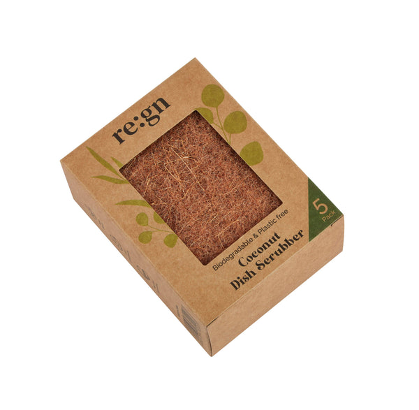 Biodegradable Coconut Kitchen Scourers - Pack of 5 | Green Alternatives