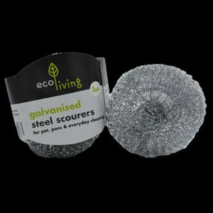 Eco Living Galvanized Steel Scourers - 3 pack | Green Alternatives
