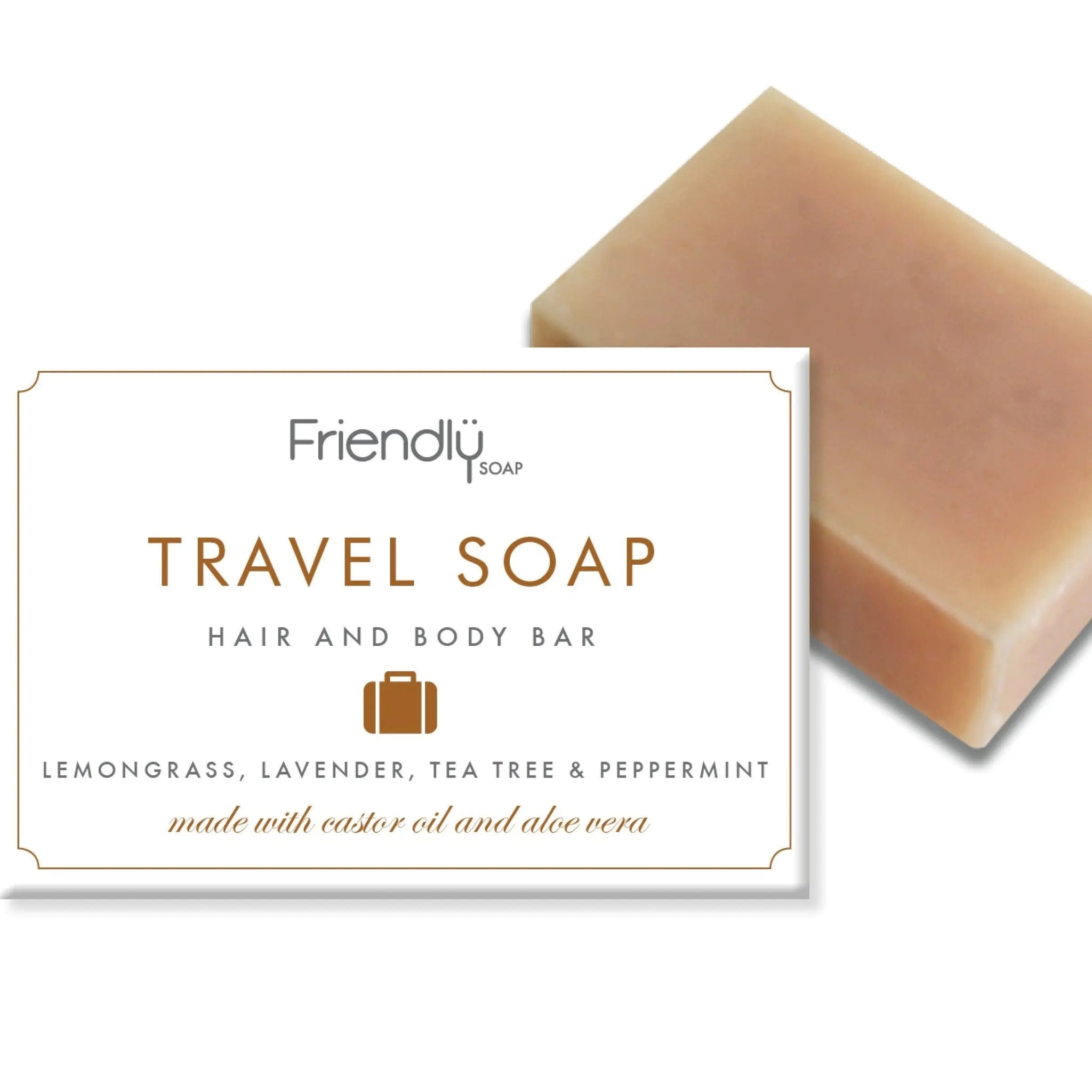 Friendly Soap Travel Soap | Lemongrass, Lavender, Tea Tree & Peppermint | Green Alternatives