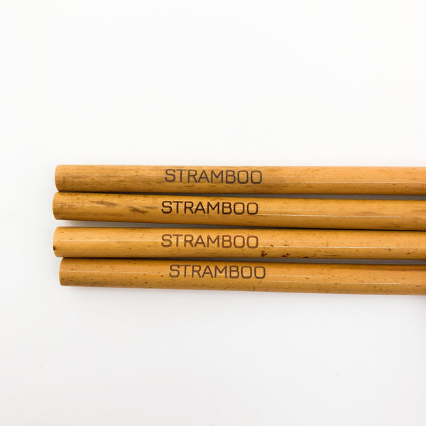 Bamboo Straws | Pack of 12 - Wood Colour | Green Alternatives