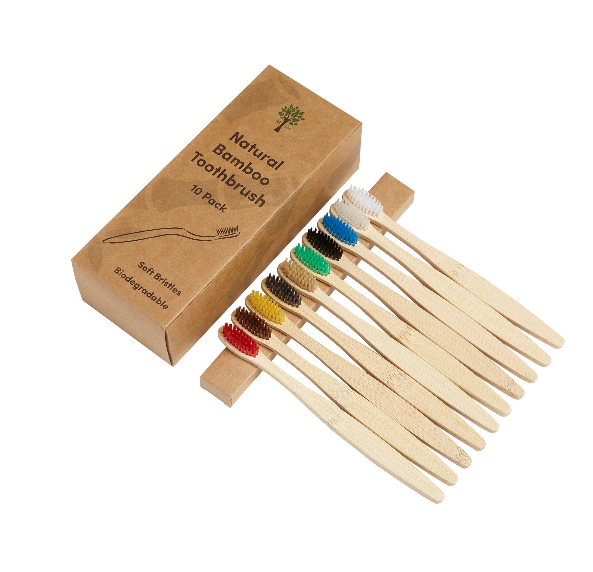 Bamboo Toothbrushes - 10 Pack - Adult | Green Alternatives