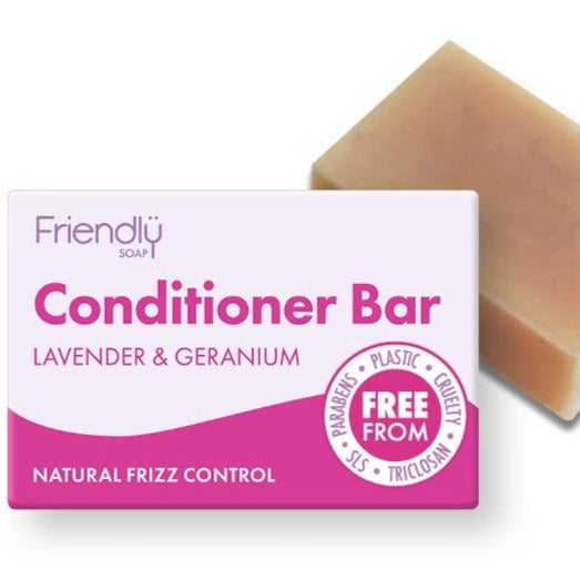 Friendly Soap Lavender and Geranium Conditioner Bar | Green Alternatives